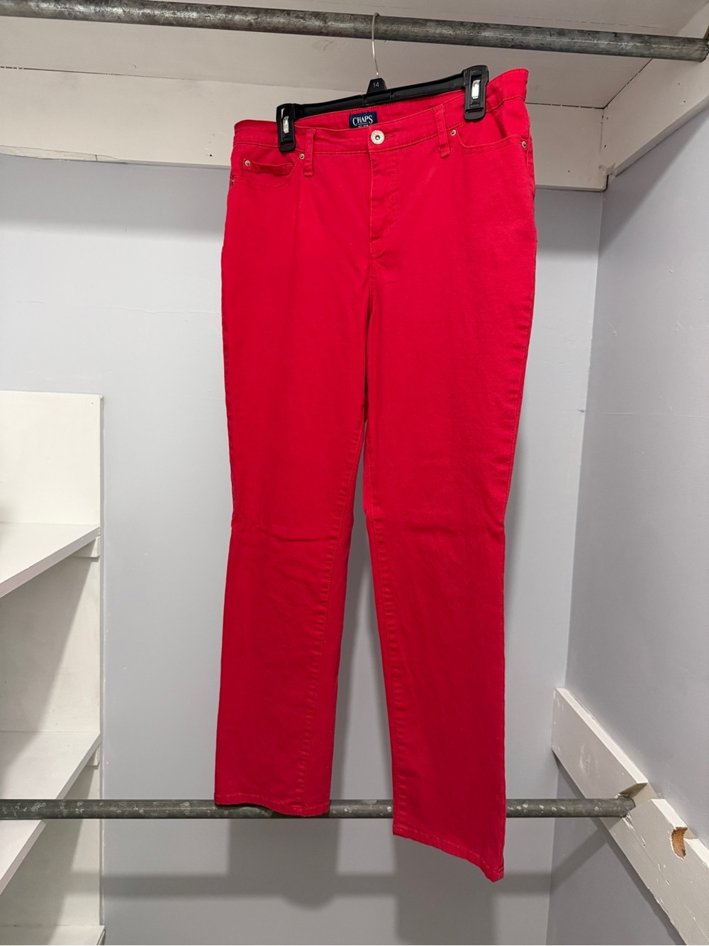 Chaps Women's Bright Red Straight-Leg Jeans